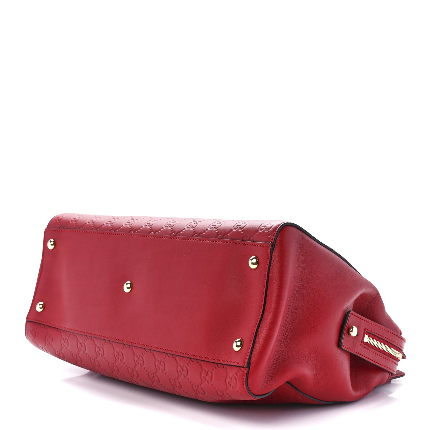 Soft Guccissima Signature Large Shoulder Tote Bag Hibiscus Red