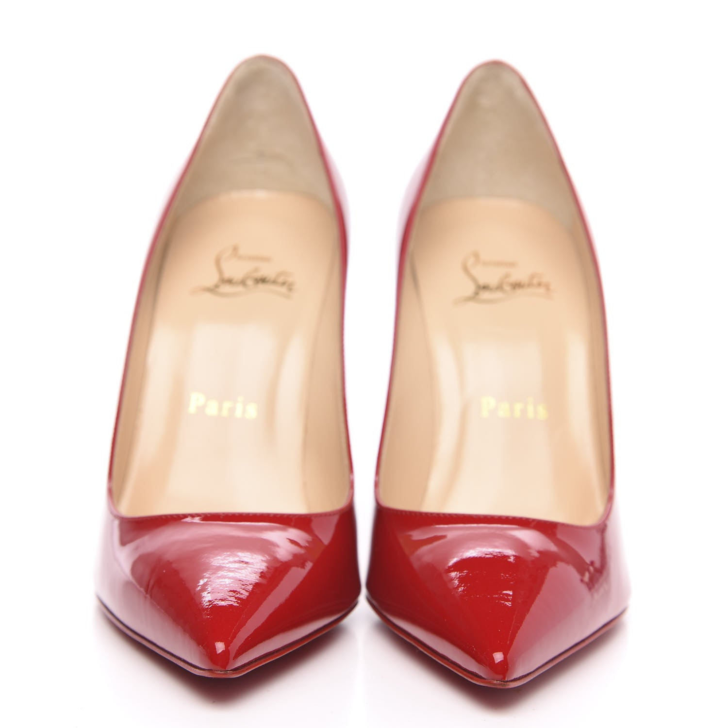 Christian Louboutin Patent Decollete 554 100 Pumps 36.5 Loubi Red 2 of 8