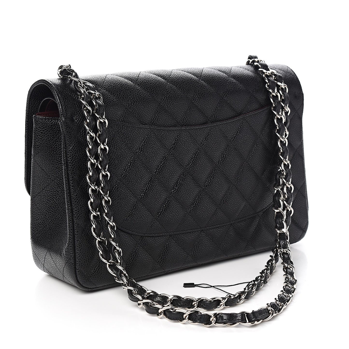Caviar Quilted Jumbo Double Flap Black