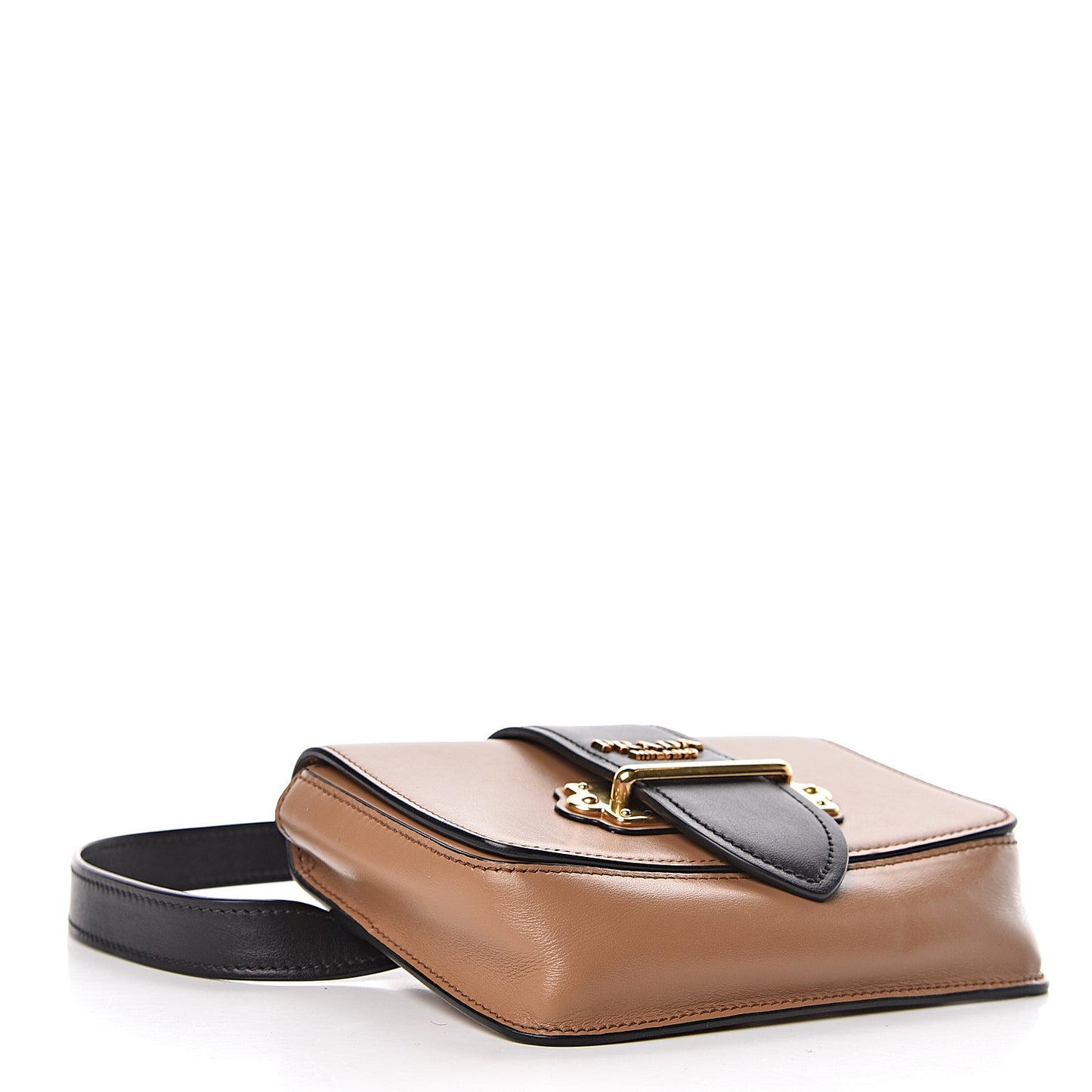City Calf Cahier Belt Bag Camel Black