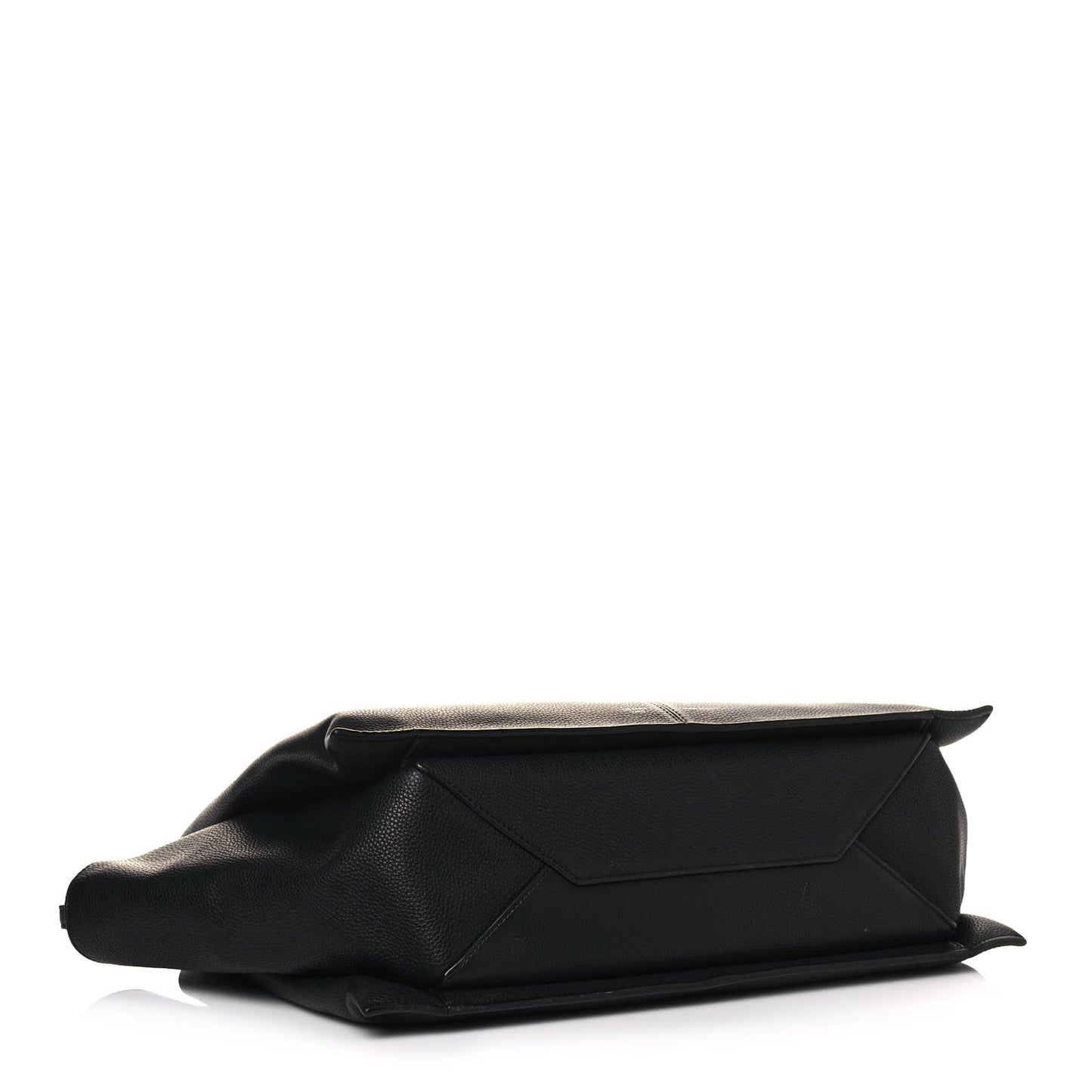 Baby Grained Calfskin Medium Tri-Fold Bag Black