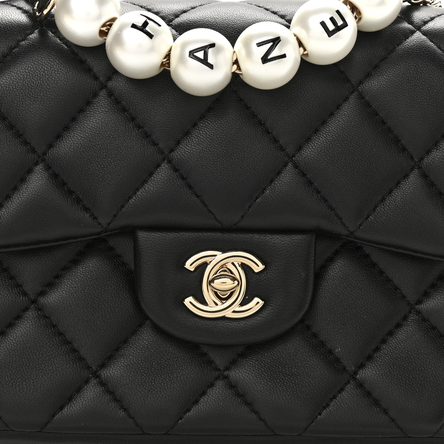 Lambskin Quilted Small My Precious Flap Black