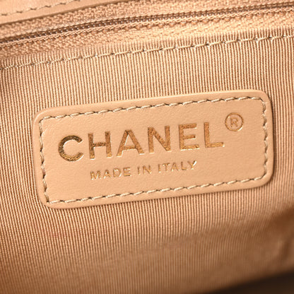 Chanel Calfskin Stitched Small Egyptian Amulet Drawstring Bag Beige 6 of 10