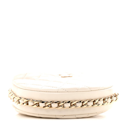 Chanel Lambskin Quilted Chain Around Pouch Hobo White 4 of 11