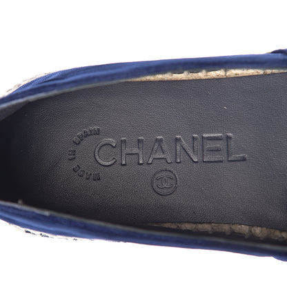 Chanel Velvet Logo Espadrilles 38 Navy Black 7 of 10