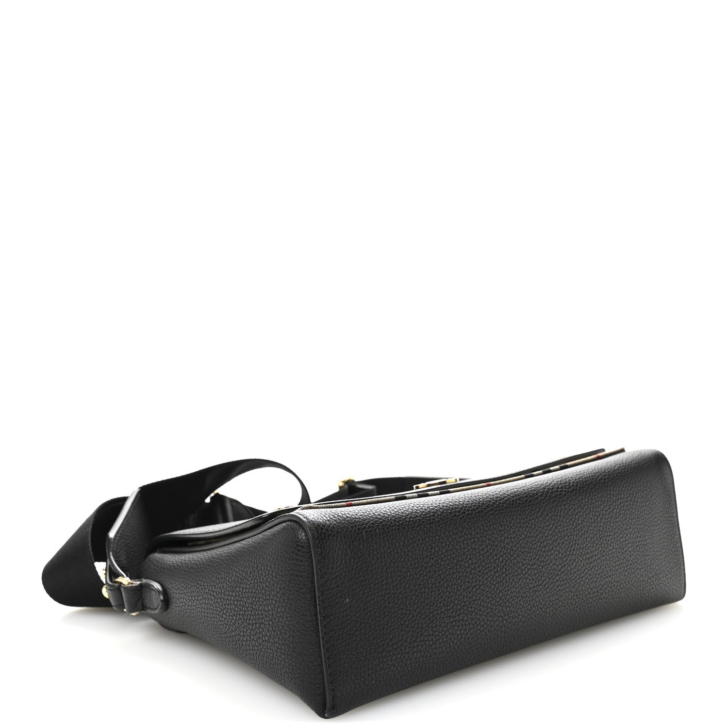 Burberry Coated Canvas Calfskin Vintage Check Medium Note Crossbody Bag Black 4 of 11