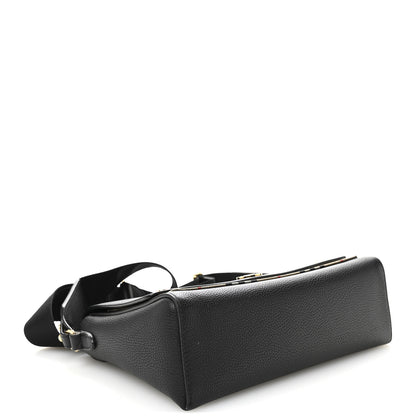 Burberry Coated Canvas Calfskin Vintage Check Medium Note Crossbody Bag Black 4 of 11