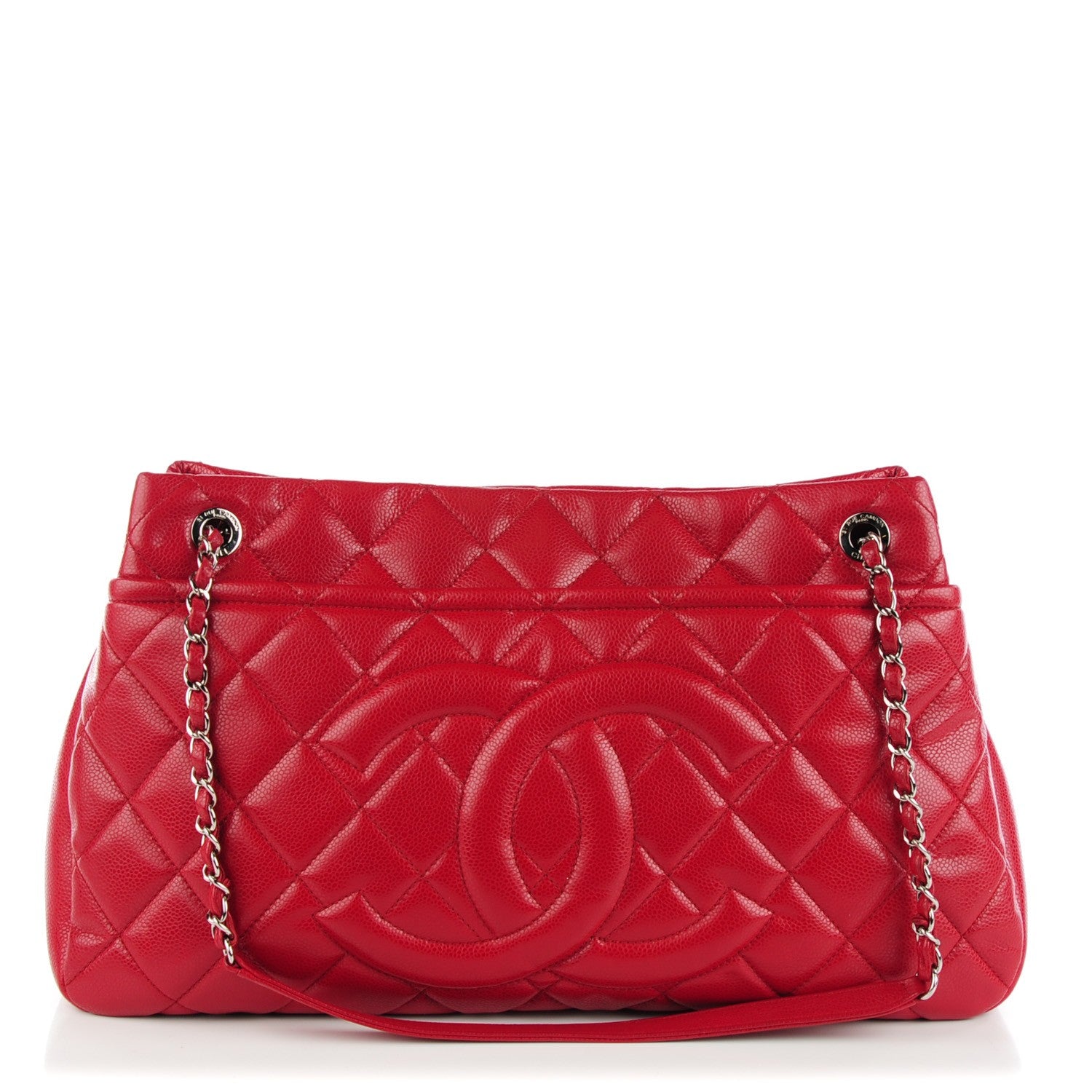 Chanel Caviar Quilted Timeless CC Soft Tote Red 1 of 8