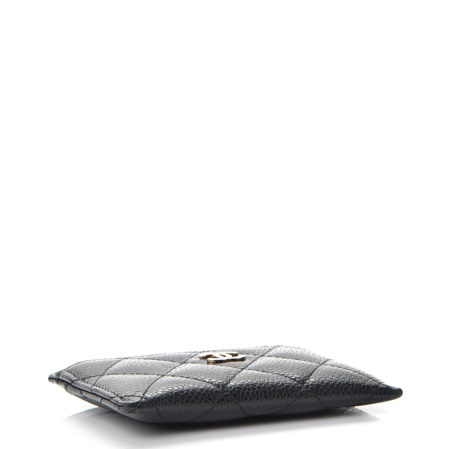 Caviar Quilted Card Holder Black