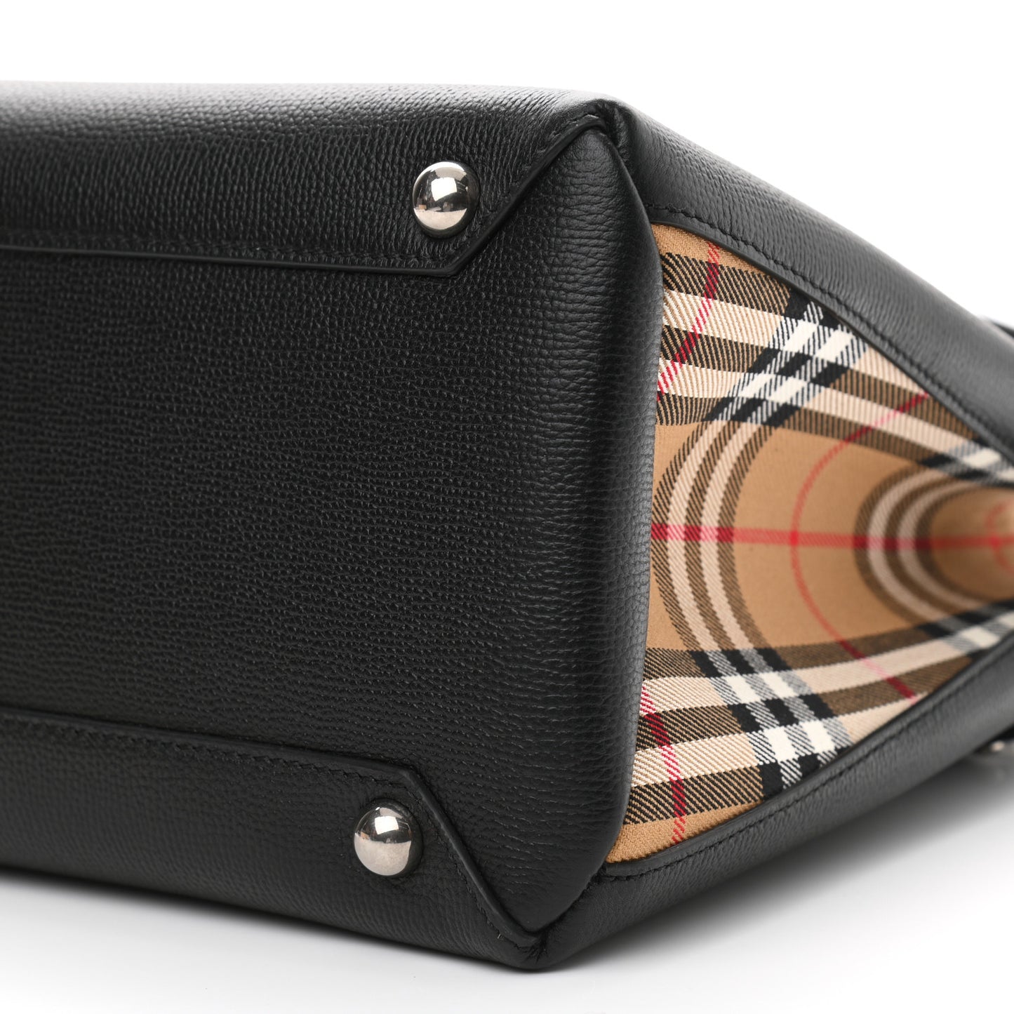 Derby Calfskin House Check Medium Banner Tote Black