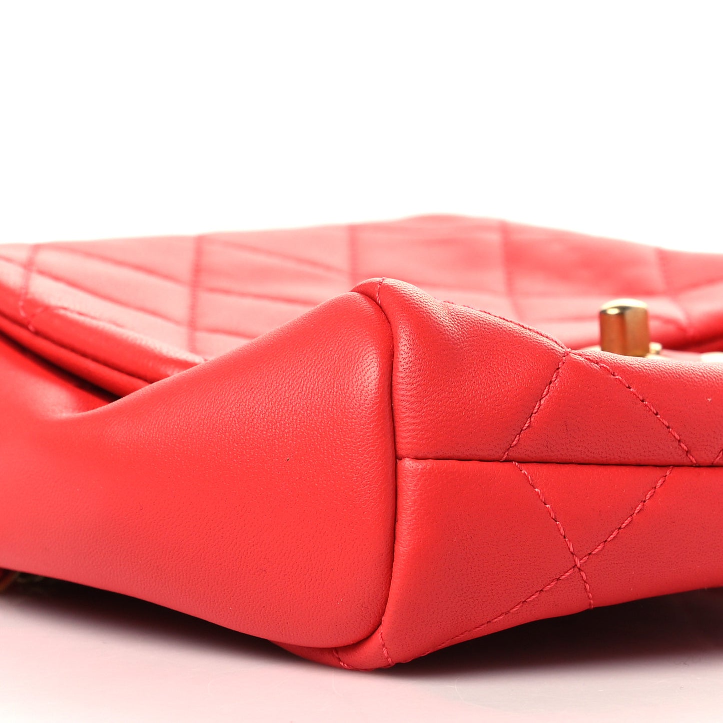 Lambskin Quilted Side-Packs Red