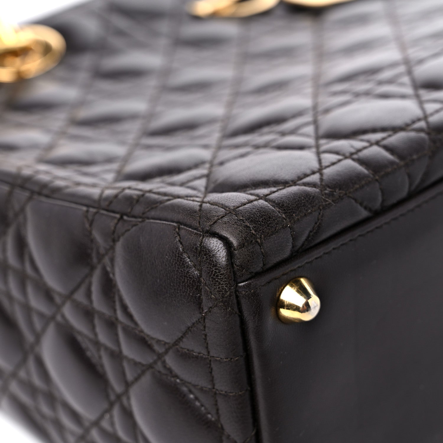 Christian Dior Lambskin Cannage Large Lady Dior Dark Brown 8 of 16