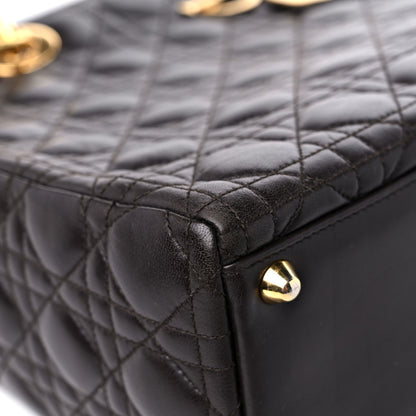 Christian Dior Lambskin Cannage Large Lady Dior Dark Brown 8 of 16