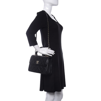 Chanel Lambskin Quilted Small Trendy CC Dual Handle Flap Bag Black 2 of 11