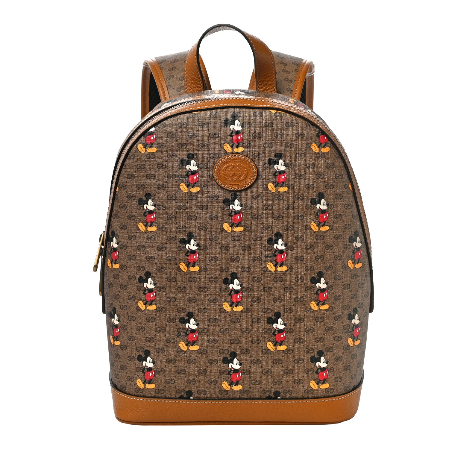 Gucci X DISNEY Mini Vintage GG Supreme Monogram Mickey Mouse Small Dome Backpack Beige Vintage Sun Oil 1 of 11