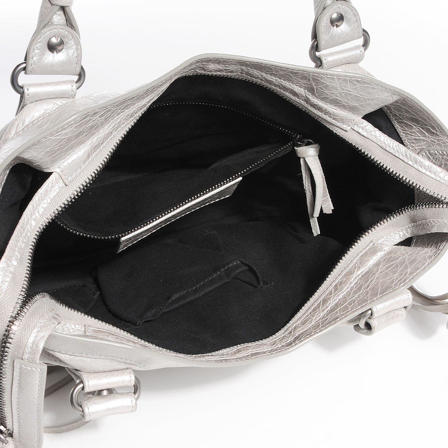 Balenciaga Metallic Agneau Classic Hardware Town Argent 4 of 13