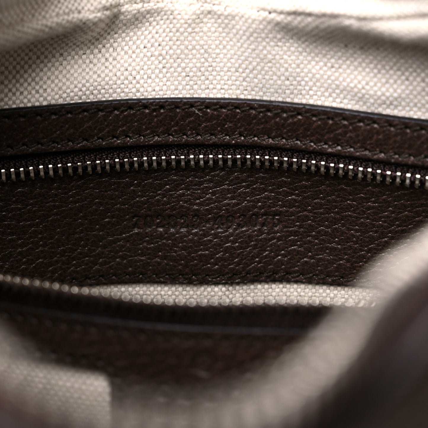 GG Supreme Monogram Textured Calfskin Web Large Attache Shoulder Bag Beige Ebony New Acero