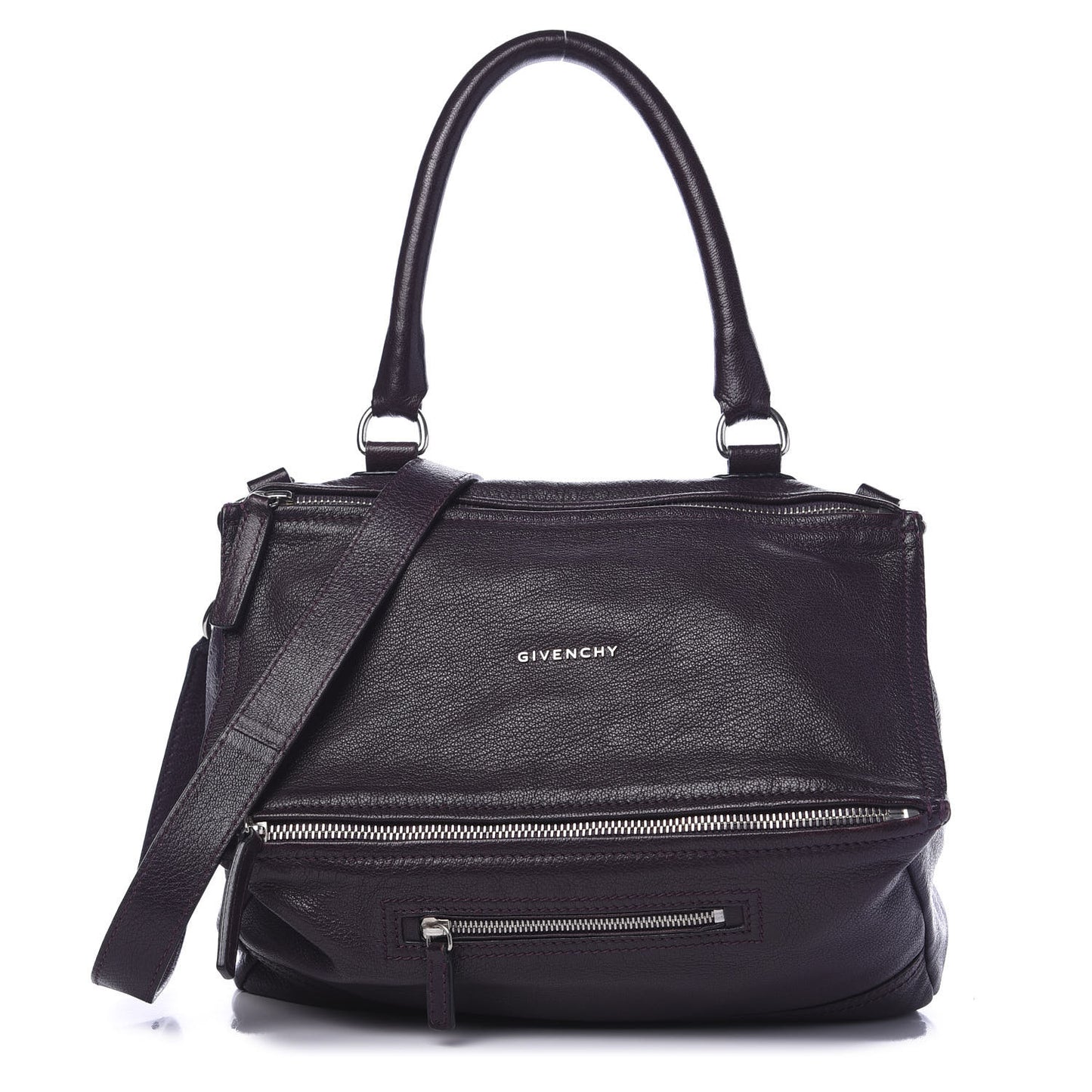 Sugar Goatskin Large Pandora Aubergine