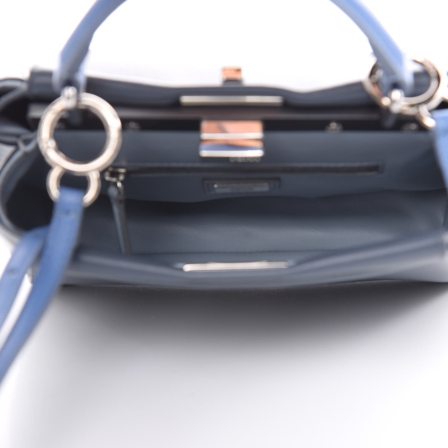 Fendi Nappa Colorblock Mini Peekaboo Iconic Satchel Tempesta Nebula Polvere 6 of 12