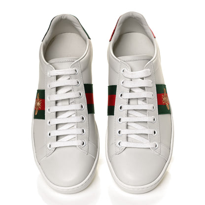 Gucci Calfskin Ayers Bee Embroidered Womens Ace Sneakers 36 White Green 5 of 11
