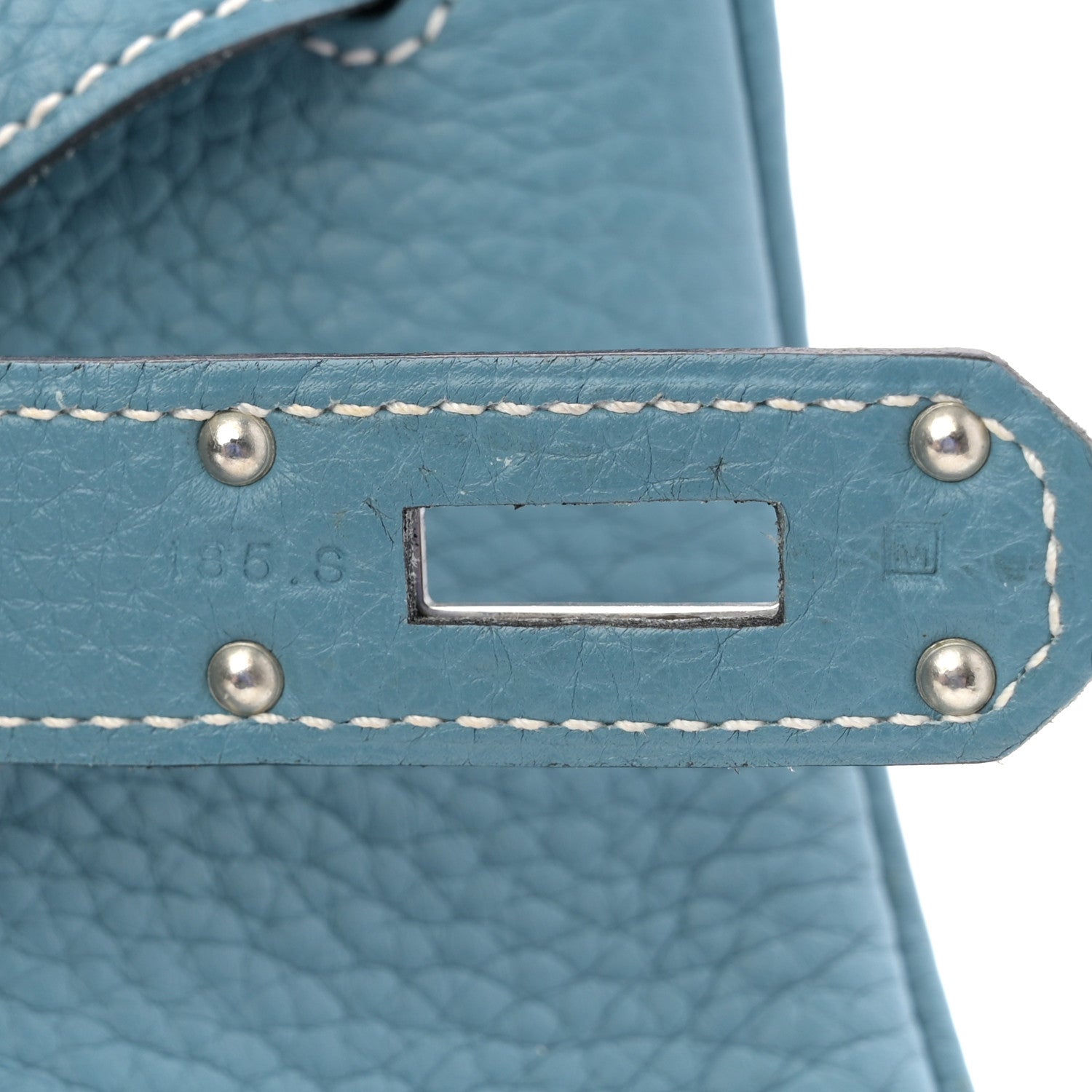 Hermes Taurillon Clemence Shoulder Kelly 42 Blue Jean 7 of 12
