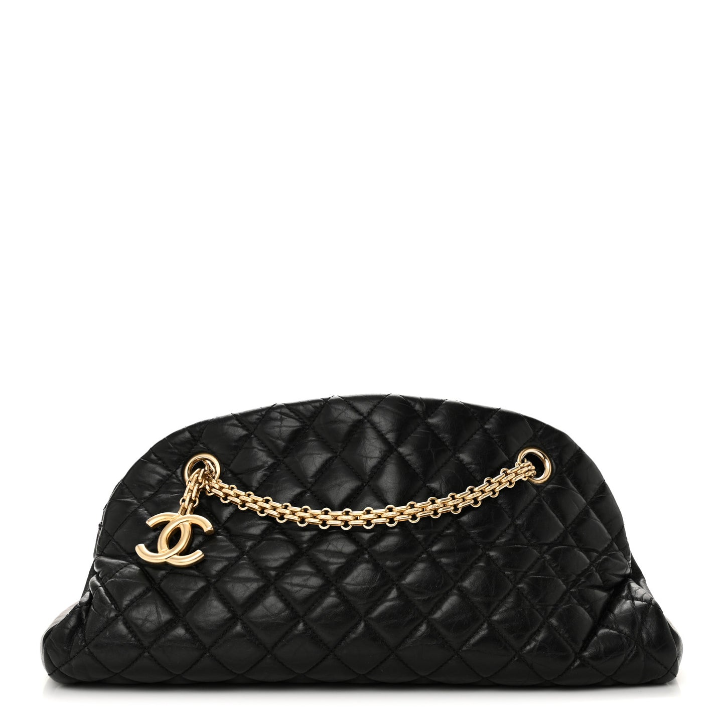Aged Calfskin Medium Just Mademoiselle Black