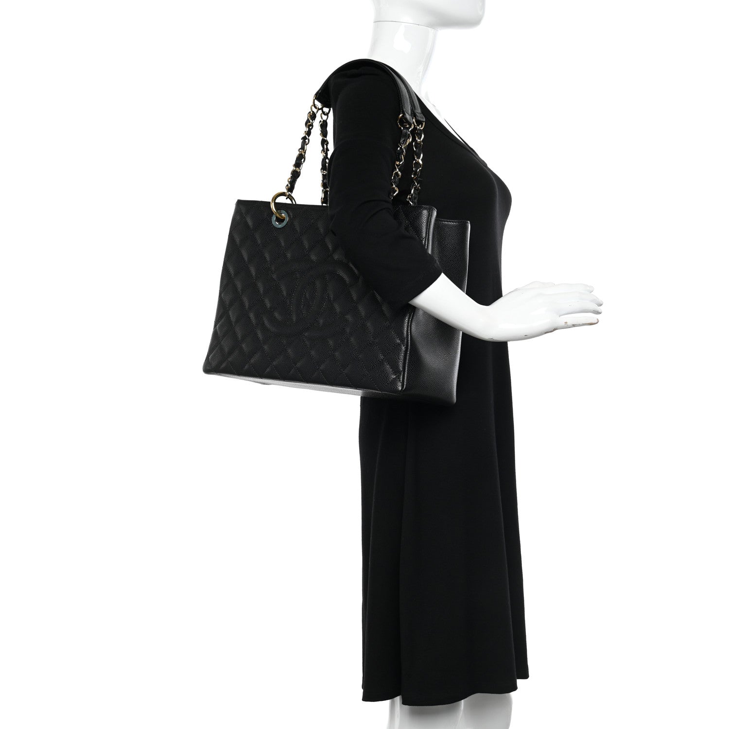 Chanel Caviar Quilted Grand Shopping Tote GST Black 2 of 11