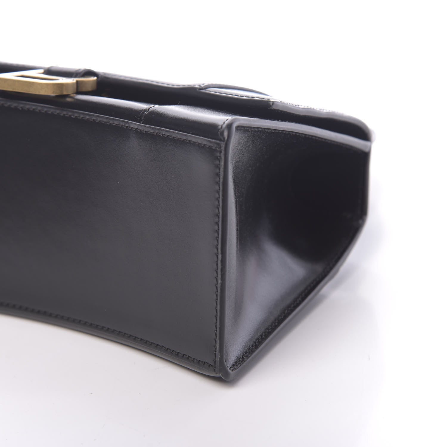 Balenciaga Shiny Box Calfskin Small Hourglass Top Handle Bag Black 8 of 9