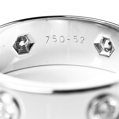 Cartier 18K White Gold 6 Diamond 5.5mm LOVE Ring 52 6 5 of 7