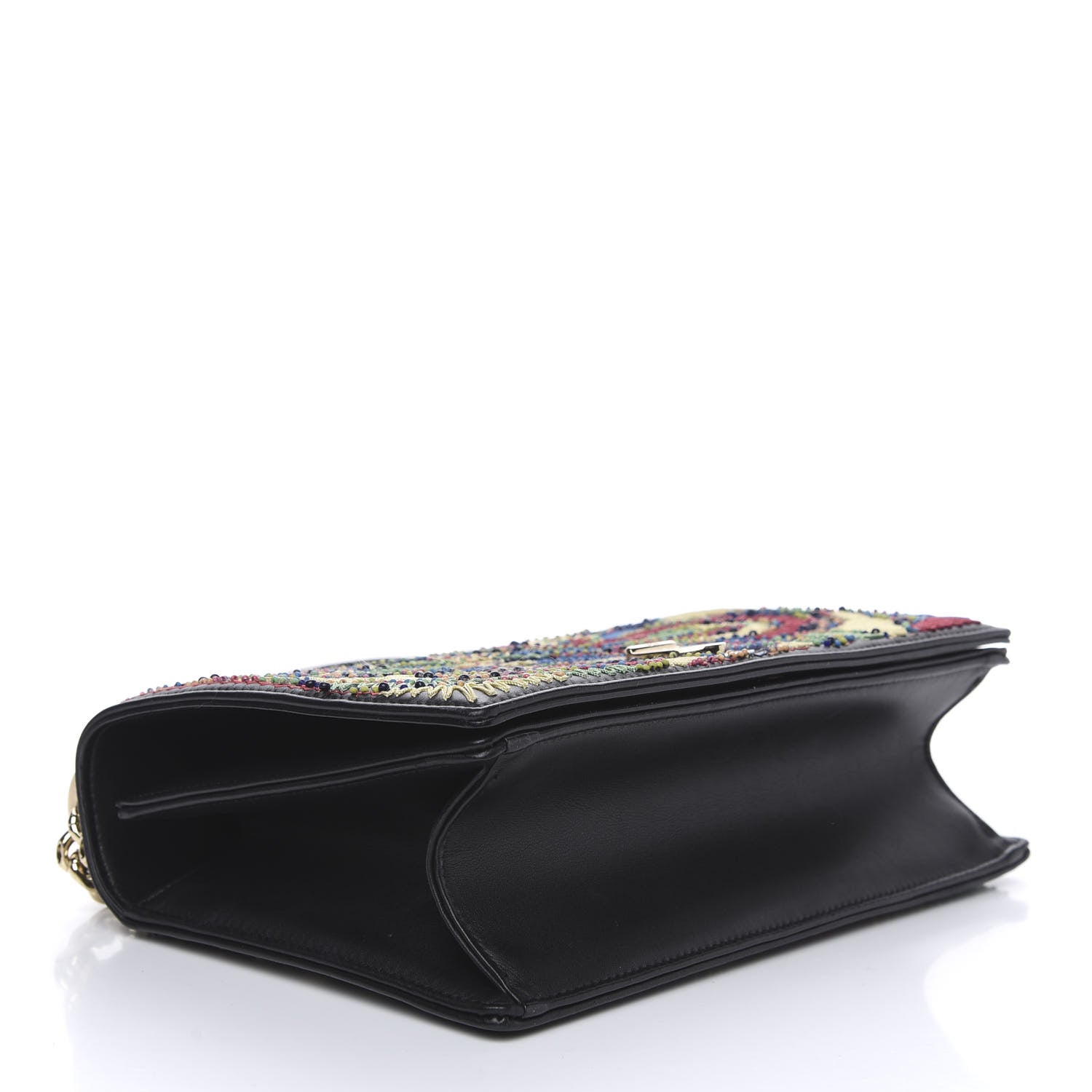 Christian Dior Lambskin Embroidered Medium Diorama Flap Bag Black 4 of 11