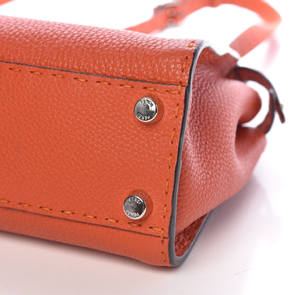 Fendi Cuoio Romano Selleria Mini Peekaboo Iconic Satchel Dark Orange 10 of 10