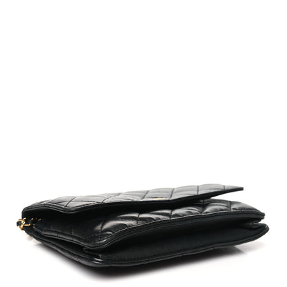 Chanel Lambskin Quilted Wallet On Chain WOC Black 4 of 14