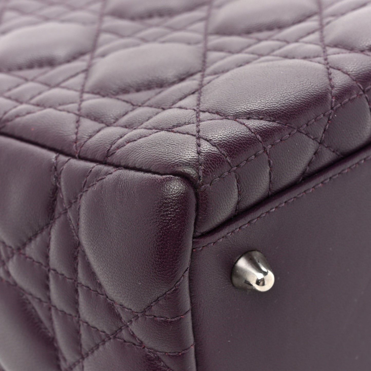 Lambskin Cannage Medium Lady Dior Purple