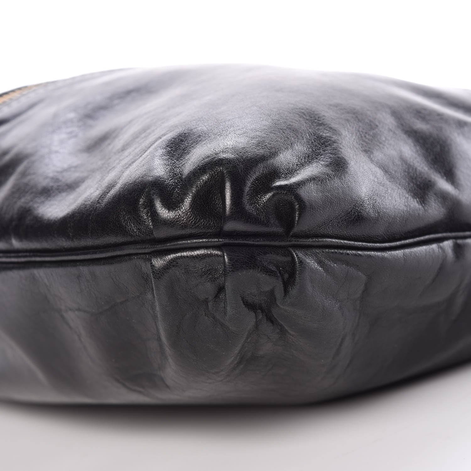 Fendi Goatskin Zipper Hobo Black 6 of 10