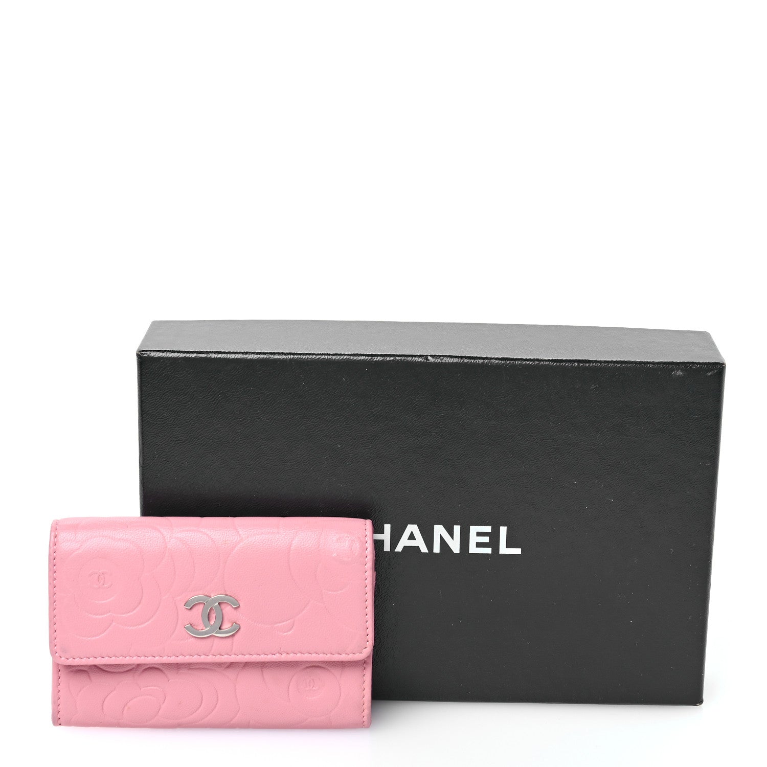 Chanel Lambskin Camellia Embossed Flap Card Holder Light Pink 9 of 9