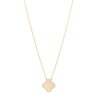 Van Cleef & Arpels 18K Rose Gold Mother of Pearl "Edition Ginza" Magic Alhambra Pendant Necklace 1 of 5
