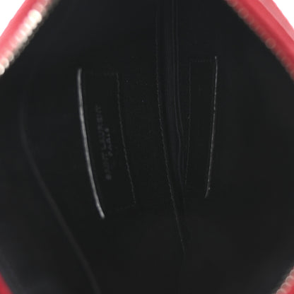 Saint Laurent Grain De Poudre Chevron Monogram Bill Pouch Rouge Eros 5 of 8