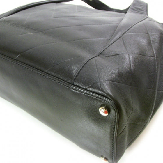 Chanel Lambskin CC Chevron Handbag Black 5 of 11