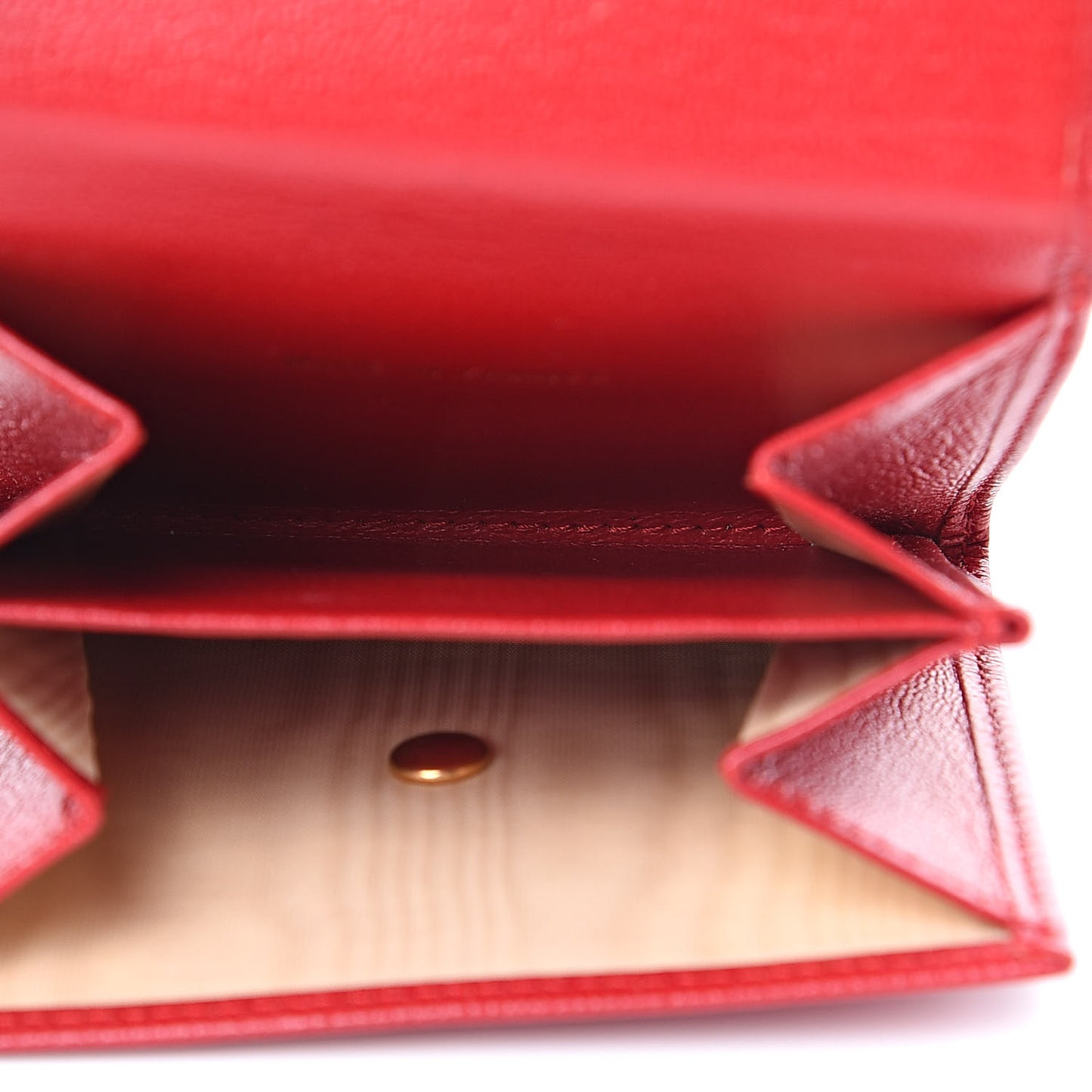 Goatskin Compact Double Sided Wallet Red