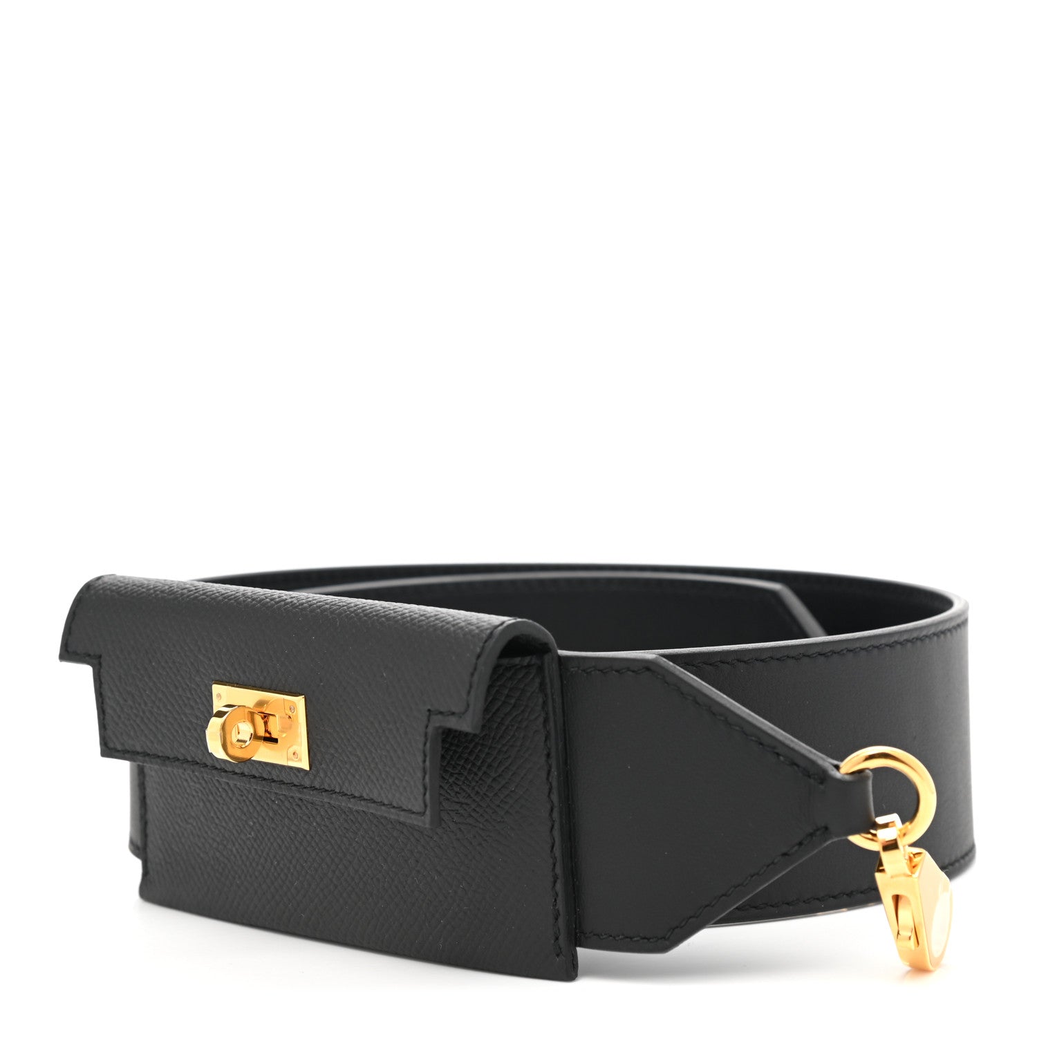 Hermes Swift Epsom Pocket Kelly Shoulder Strap Black 1 of 5