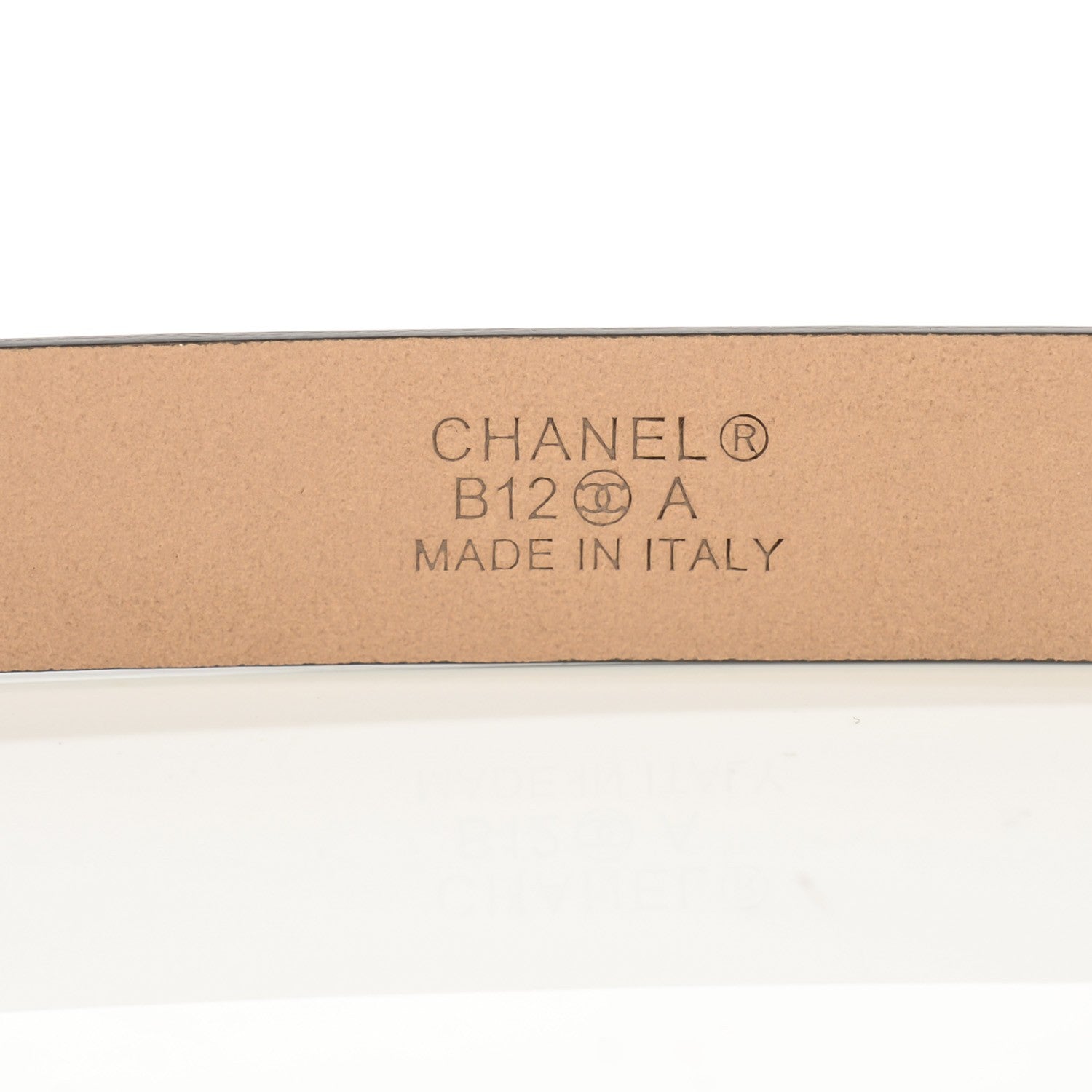 Chanel Striated Patent CC Logo Skinny Belt 95 38 Dark Grey 3 of 8