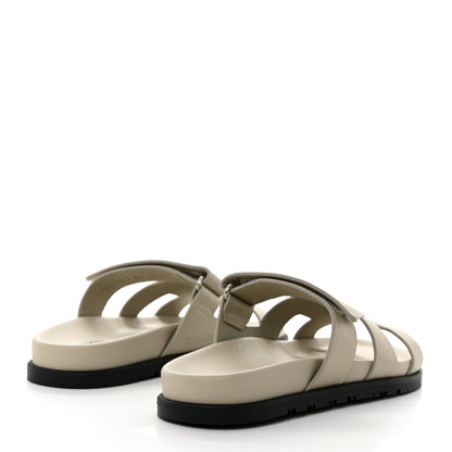 Hermes Calfskin Womens Chypre Sandals 39 Beige Mastic 4 of 9