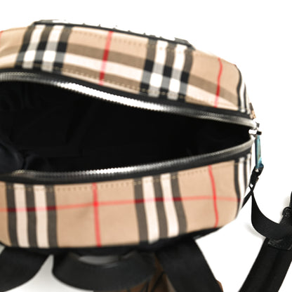 Burberry House Check Canvas Calfskin Small Nico Backpack Archive Beige 5 of 12