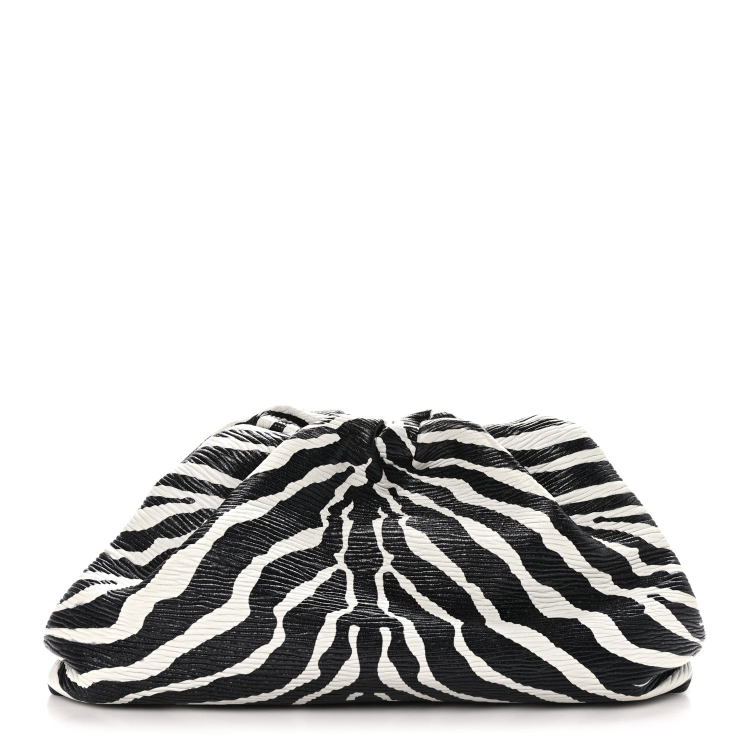 Bottega Veneta Nappa Zebra Print The Pouch Oversized Clutch White Black 1 of 10