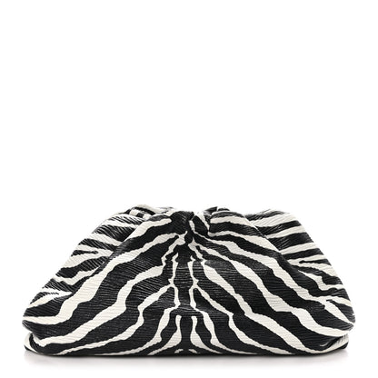Bottega Veneta Nappa Zebra Print The Pouch Oversized Clutch White Black 1 of 10