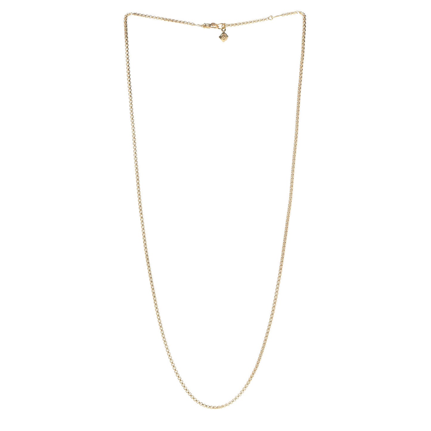 18K Yellow Gold 1.7mm Box Chain Necklace 20"