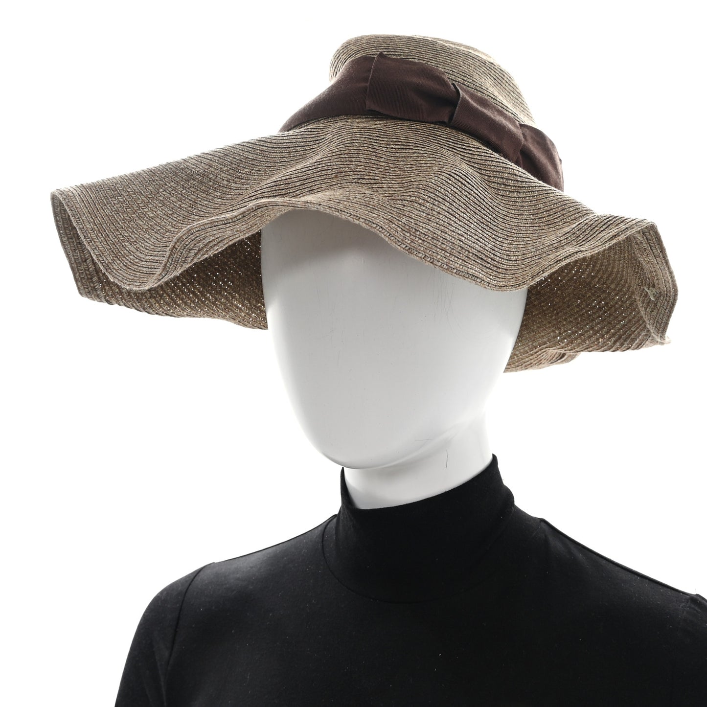 Paper Blend Wide Brim Hat S Brown