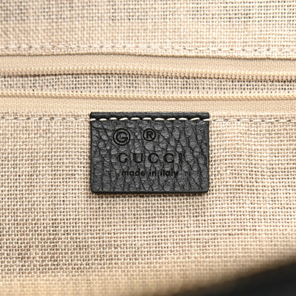 Gucci Dollar Calfskin Large GG Charm Dome Satchel Tote Black 6 of 8