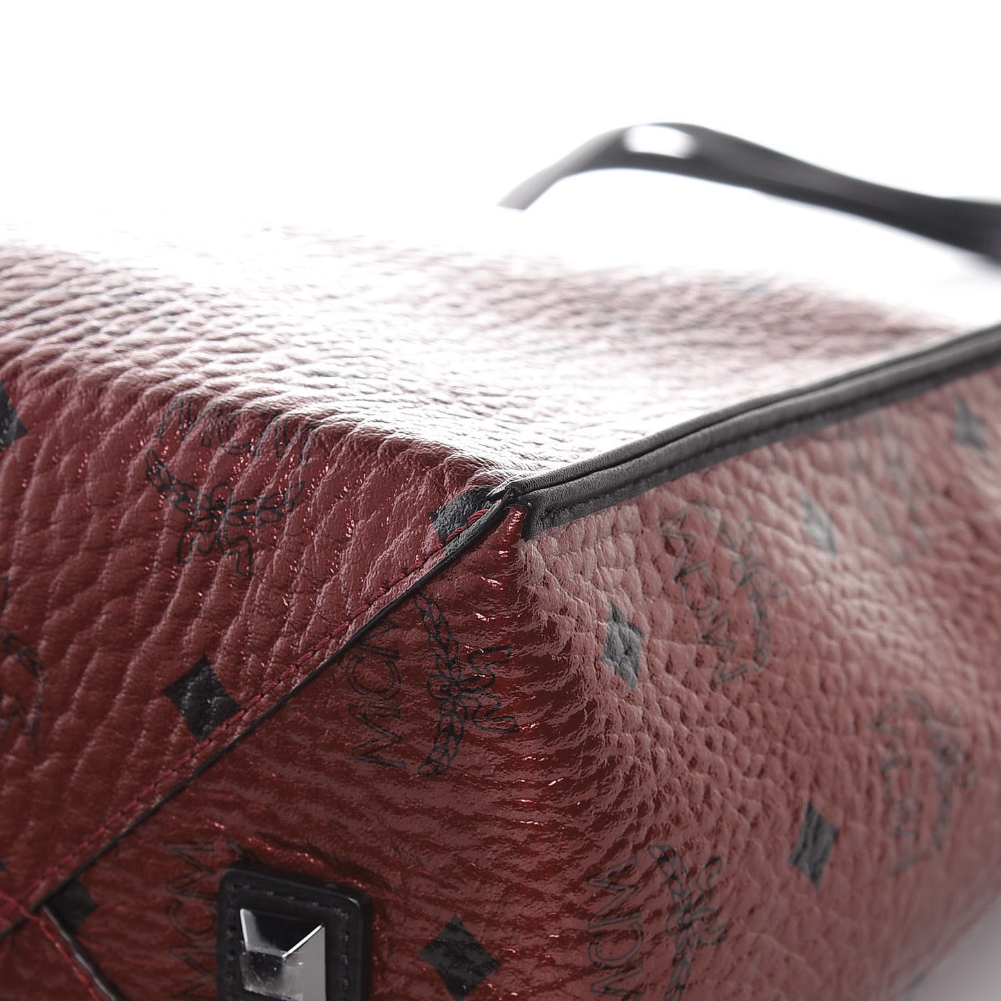 Metallic Visetos Medium Kira North South Shopper Tote Scooter Red