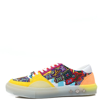 Louis Vuitton Suede Sequin Monogram Mens LV Ollie Sneakers 9 Yellow Multicolor 1 of 9